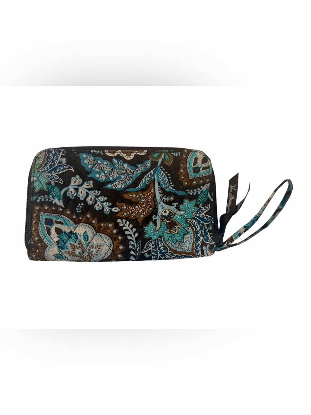 🦋Vera Bradley🦋Teal and Brown Floral Wristlet🦋NWOT🦋Gorgeous🦋